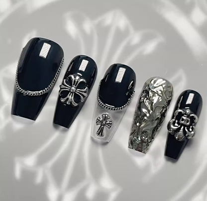 Black Knight Press-On Nails T251