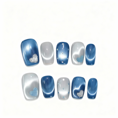 Heart Cat's Eye Press-on Nails T01