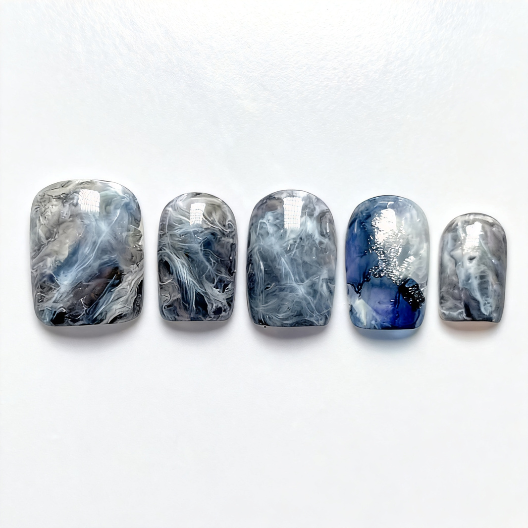 Marble Blur Effect Press-On Nails T259