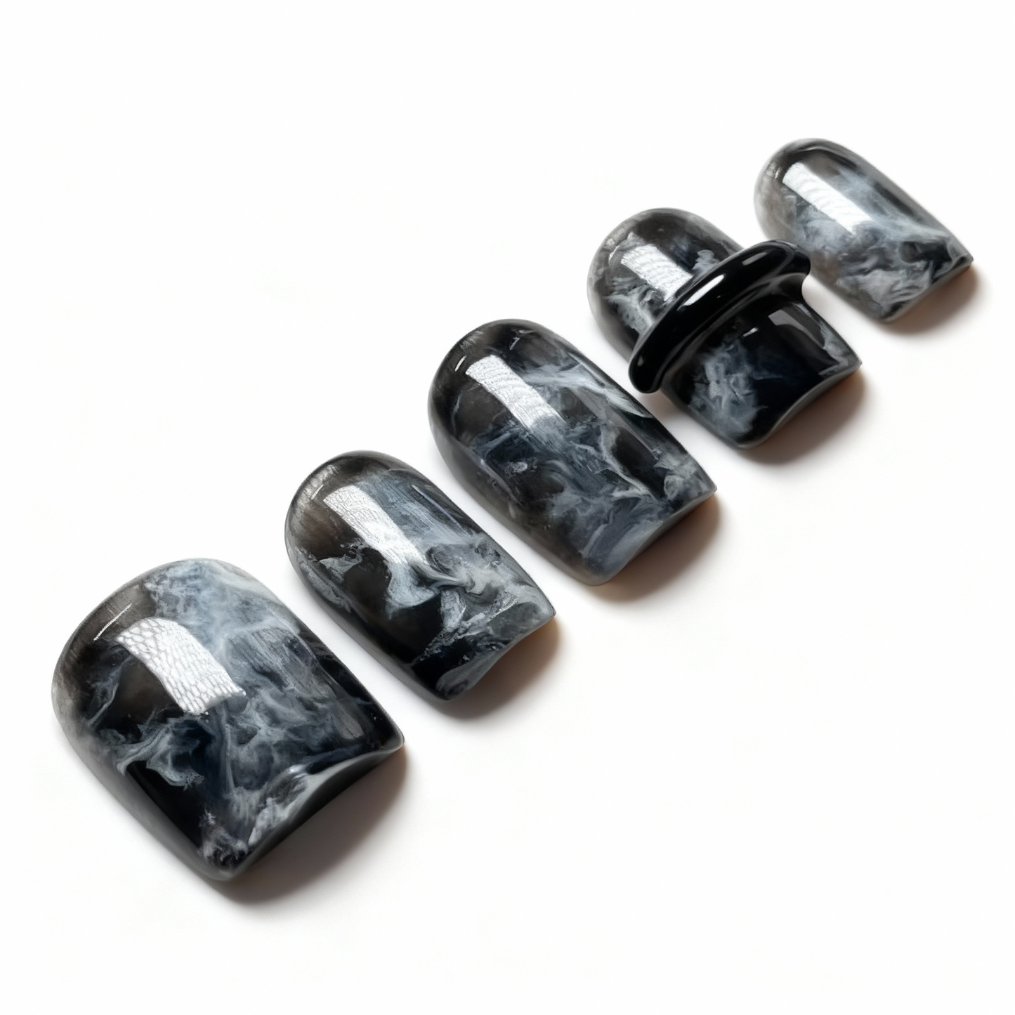 Ink-Wash Smudged Press-On Nails T258