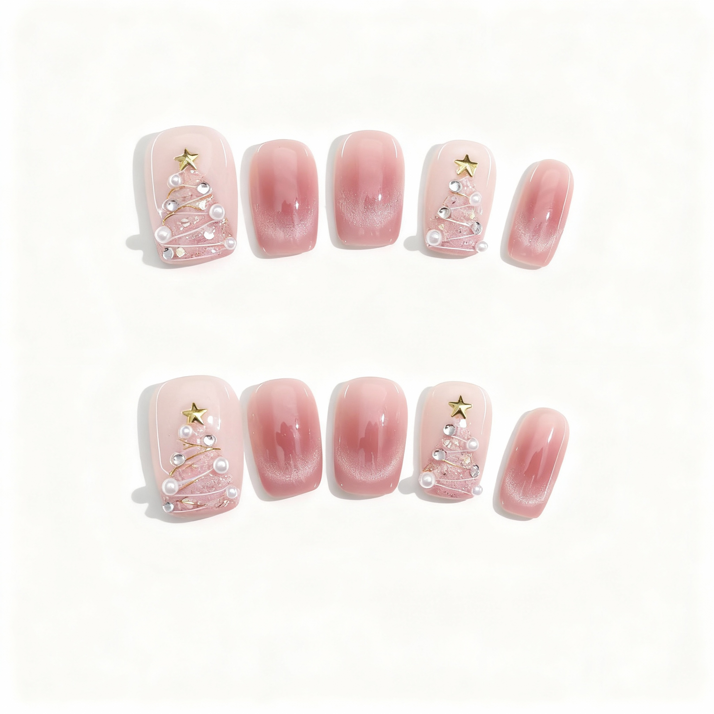 Heart Cat's Eye Press-on Nails T01