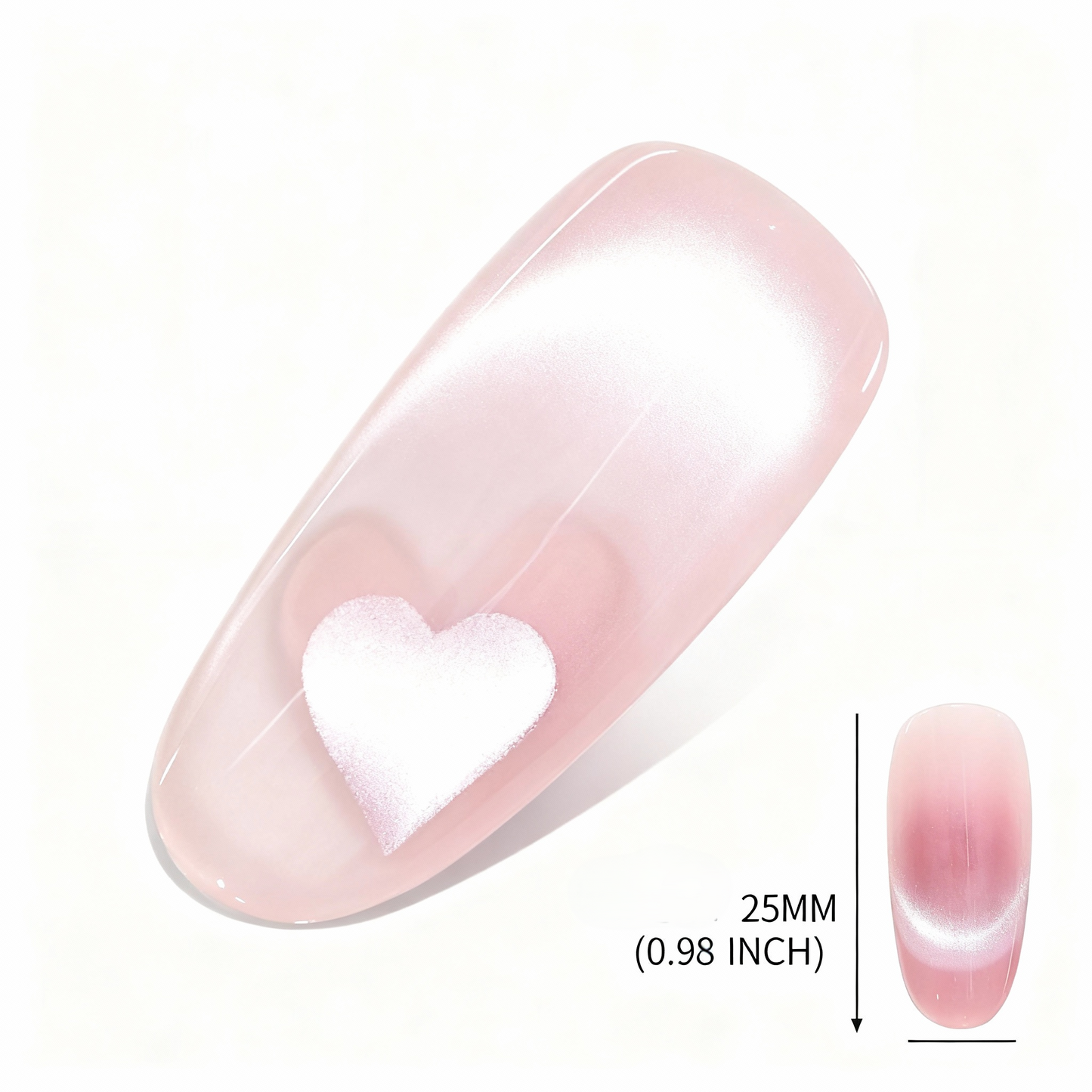 Heart Cat's Eye Press-on Nails T01