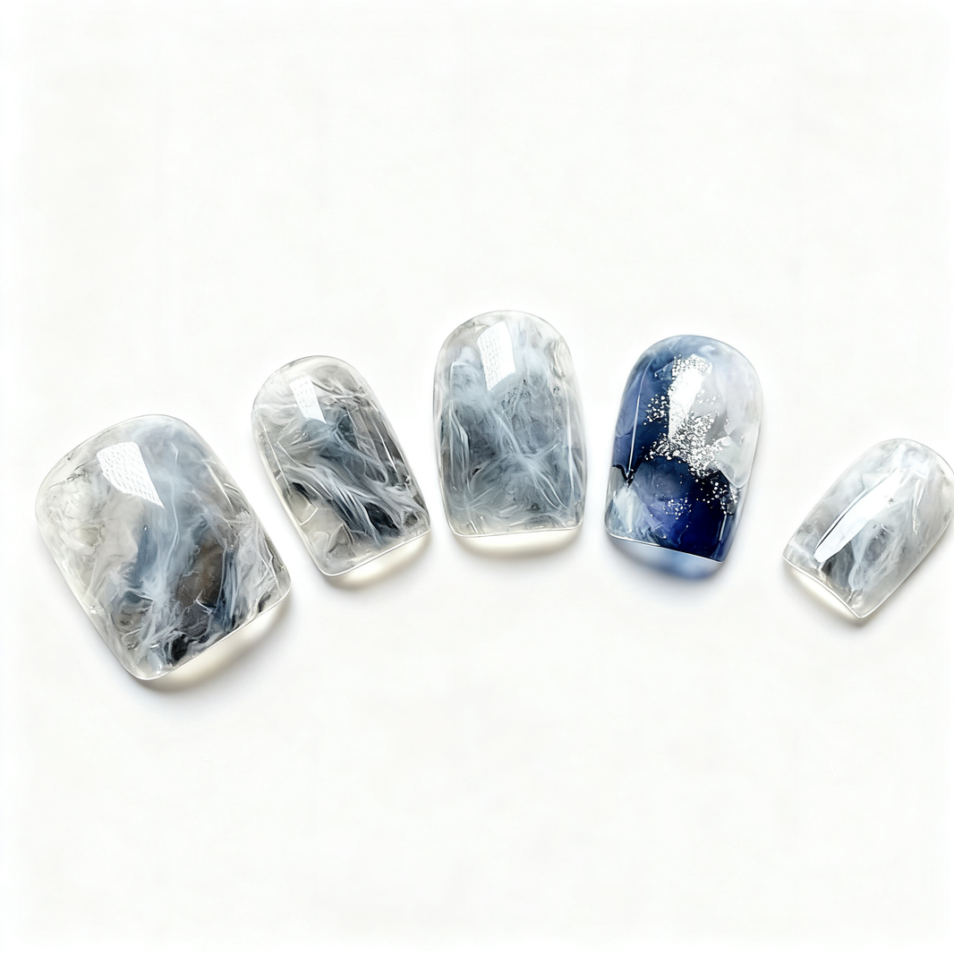 Marble Blur Effect Press-On Nails T259
