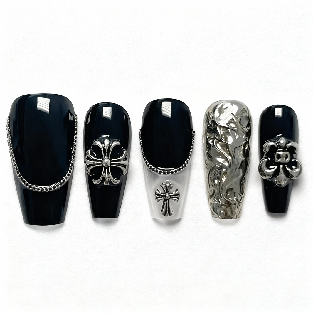 Black Knight Press-On Nails T251