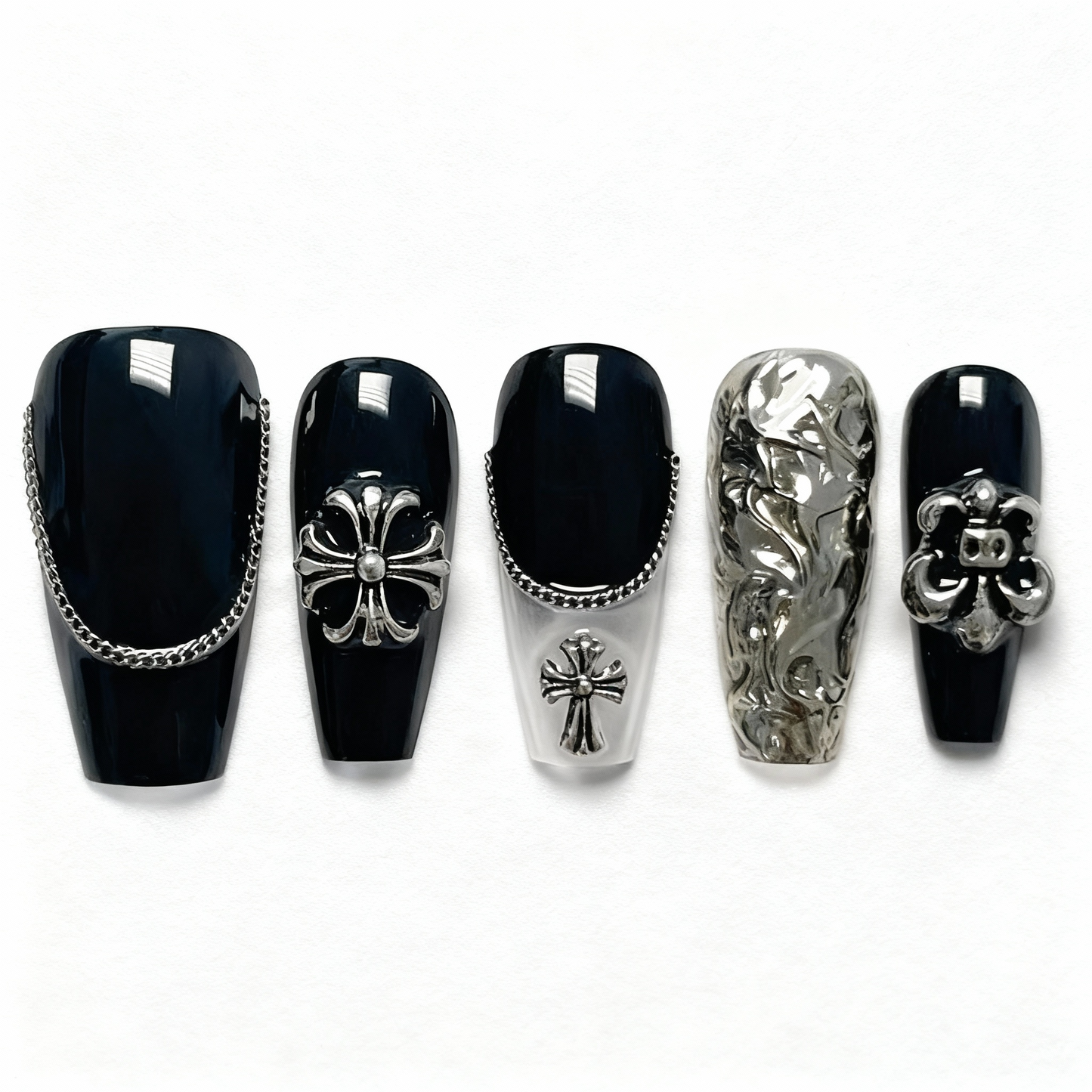 Black Knight Press-On Nails T251