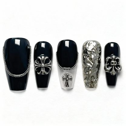 Black Knight Press-On Nails T251