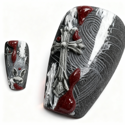 Black Knight Press-On Nails T248