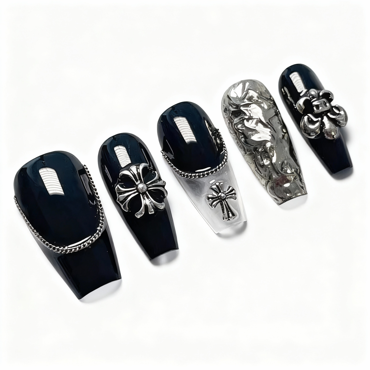 Black Knight Press-On Nails T251