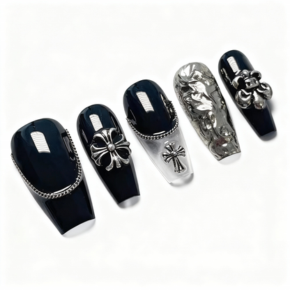 Black Knight Press-On Nails T251