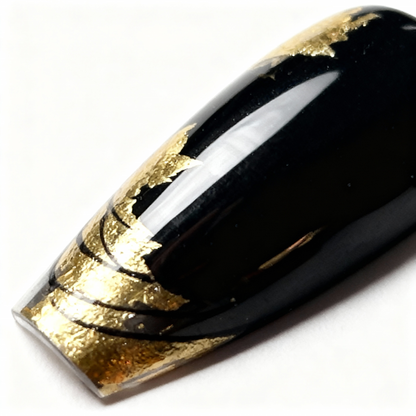 Midnight Gilded Press-On Nails T253