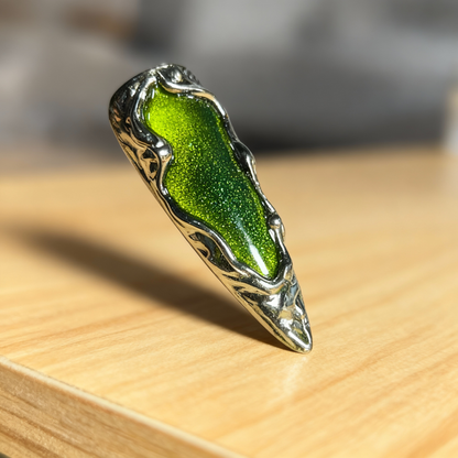 Dark Emerald Secret Realm Press-On Nails T243