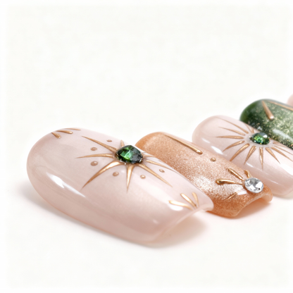Starburst Cat-Eye Press-On Nails T05